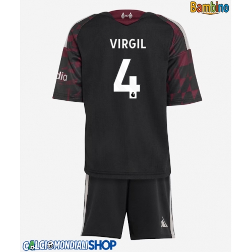 Maglie da calcio Liverpool Virgil van Dijk #4 Terza Maglia Bambino 2026-27 Manica Corta + Pantaloni corti)